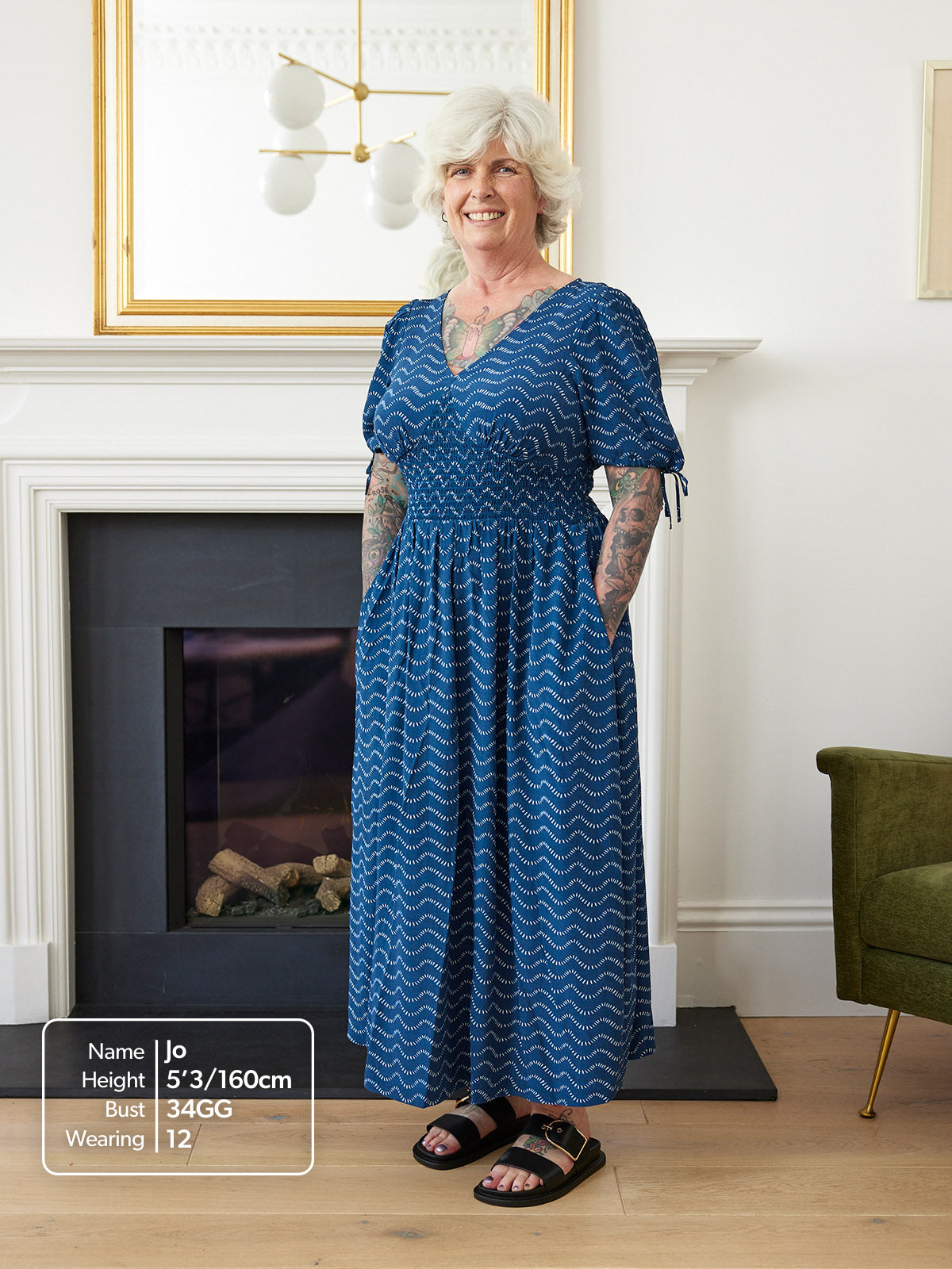 Maddie Wave Print Midi Dress