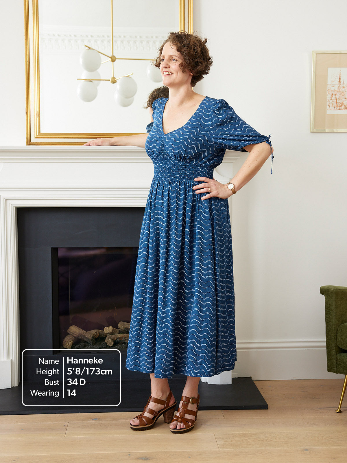 Maddie Wave Print Midi Dress